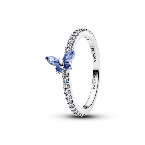 Anillo Mariposa Resplandeciente Azul