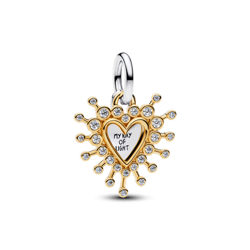 Charm Colgante doble Corazón Radiante