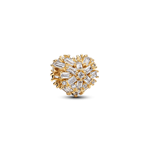 Charm Corazón Centelleante Dorado