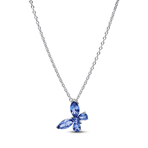 Collar con Colgante Mariposa Azul