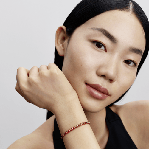 Brazalete Cadena de Serpiente Cordón Rojo