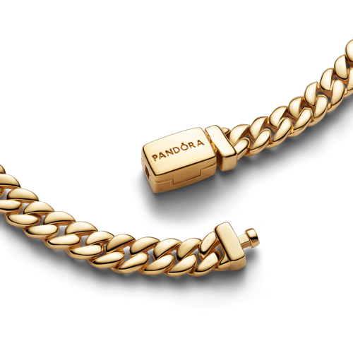 Brazalete de Cadena Cubana Dorado