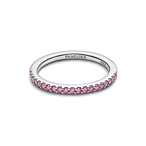 Anillo Banda Rosa Brillante