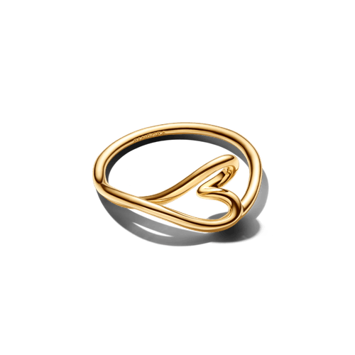 Anillo Pequeño Corazón con Forma Orgánica Dorado