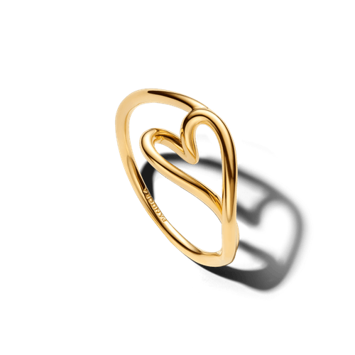Anillo Pequeño Corazón con Forma Orgánica Dorado
