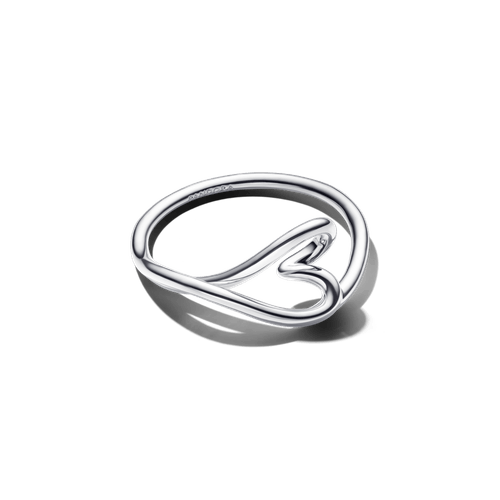 Anillo Pequeño Corazón con Forma Orgánica Plateado