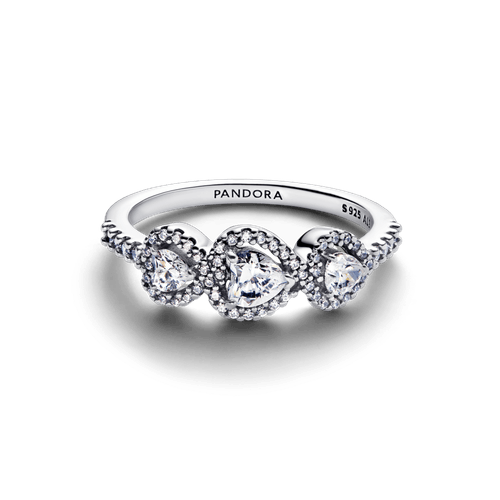 Anillo Trilogía de Corazones con Halo