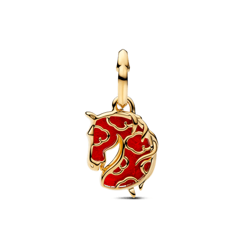 Charm Colgante Caballo Rojo Fuego en Cristal Murano