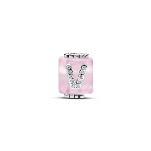 Charm Cubo de Amor de Cristal Murano Rosado