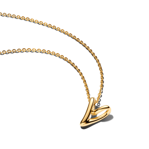 Collar con Colgante Pequeño Corazón con Forma Orgánica