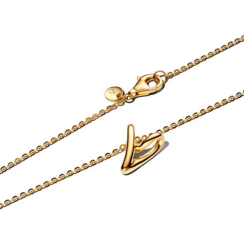 Collar con Colgante Pequeño Corazón con Forma Orgánica