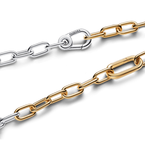 Collar de Cadena de Eslabones en Dos Tonos