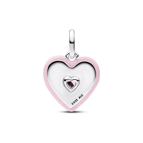 Charm Medallón Corazón Rosa Radiante