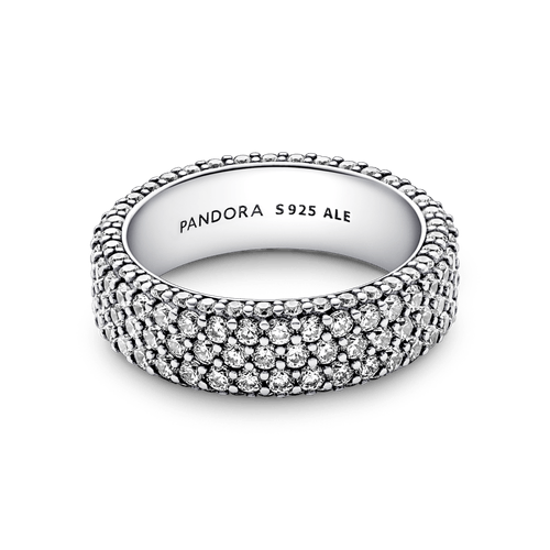 Anillo Hilera de pavé triple Pandora Timeless Pandora Plata Esterlina