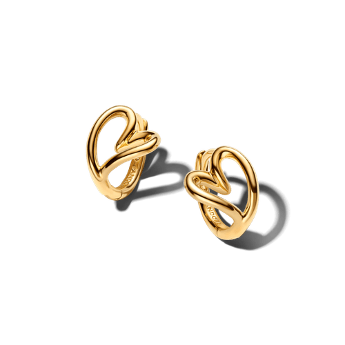 Aretes de Aro Pequeños Corazón con Forma Orgánica