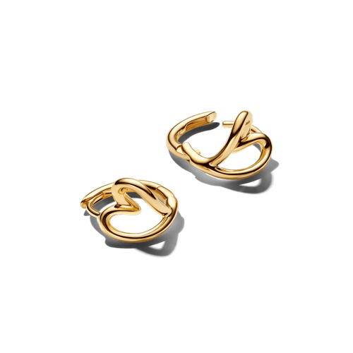 Aretes de Aro Pequeños Corazón con Forma Orgánica