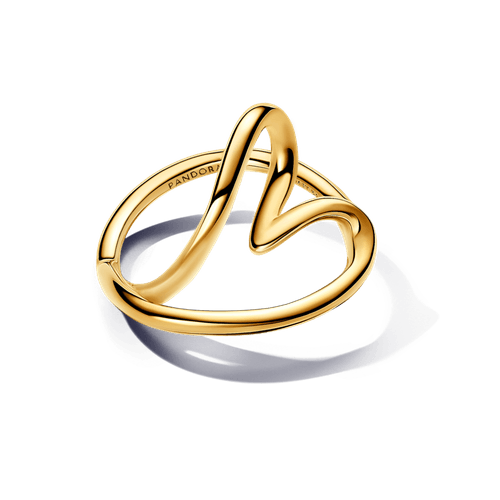 Anillo Corazón Forma Orgánica Dorado