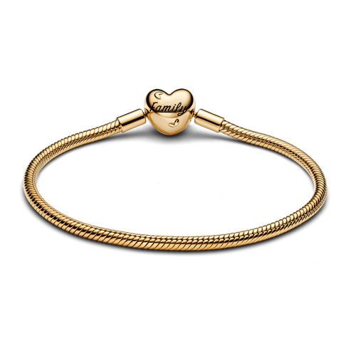 Brazalete Pandora Moments Cadena de Serpiente con Cierre de Corazón Familiar