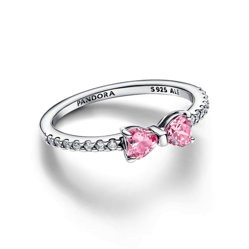 Anillo Moño Rosado Brillante