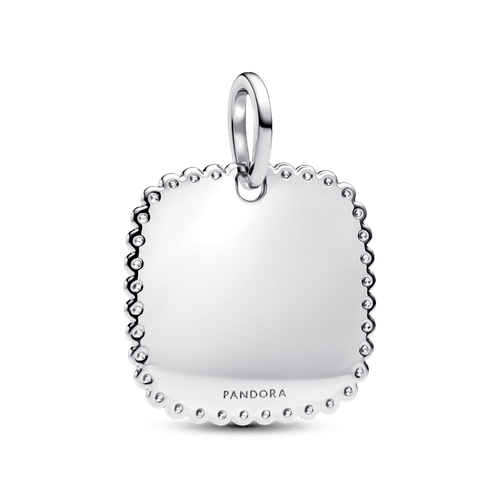 Colgante Placa Grabable Cuadrada Plateado