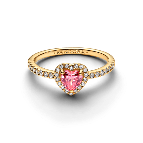 Anillo Corazón Elevado Rosado