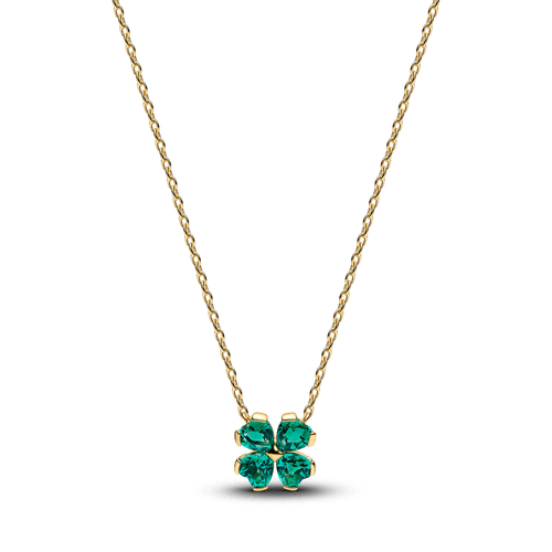 Collar con Colgante Trébol de la Suerte Verde