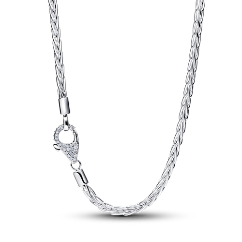 Collar de Cadena Cola de Zorro con Broche en Pavé